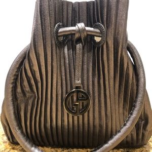 Giorgio Armani Pleated Leather Bucket Purse